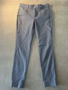 Banana Republic Sloan Curvy Fit Pants Size 0 Blue Geometric Print